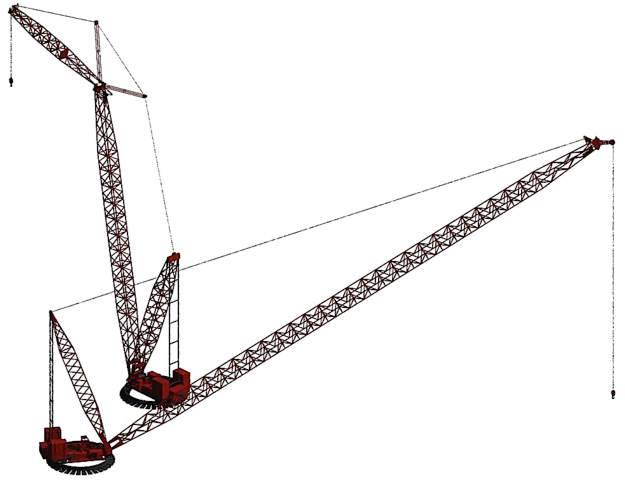 Manitowoc 888 Ringer with attached luffing jib (back) and with boom only (front) Manitowoc 888 Ringer with attached luffing jib (back) and with boom only (front)