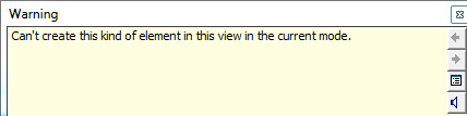 Can't create this kind of element in this view in the current mode