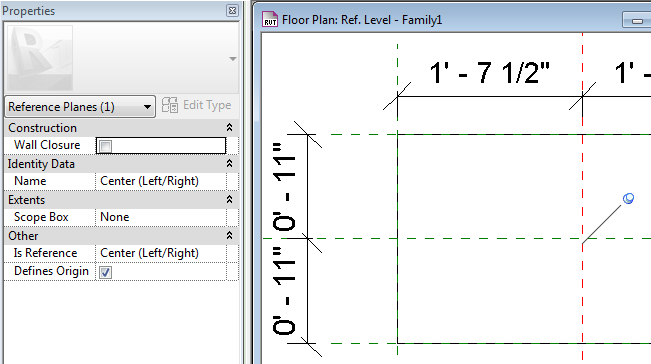 reference-planes-in-revit A reference plane in the Revit family editor