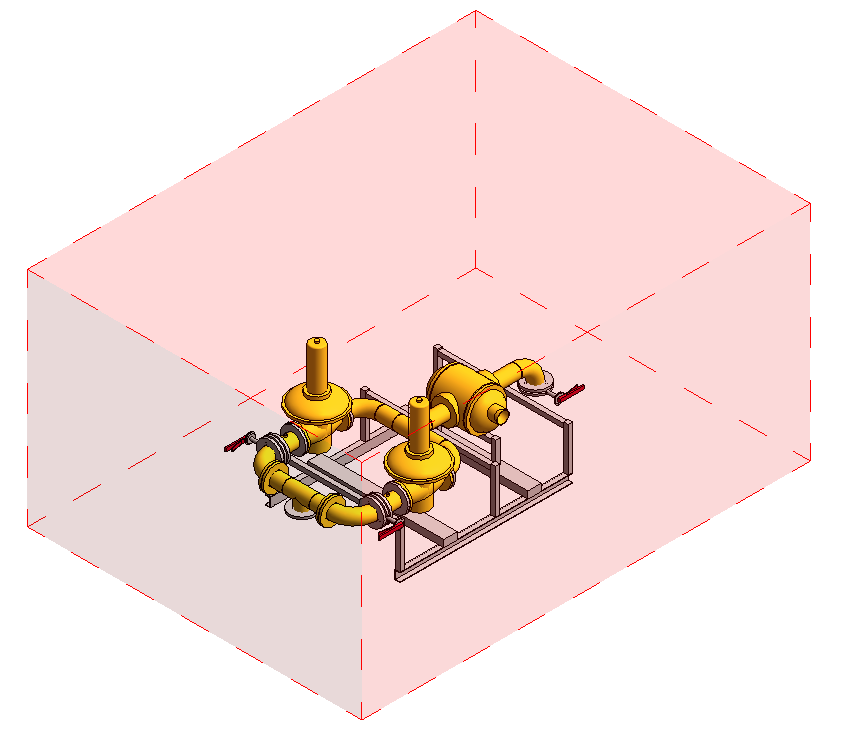 Gas Meter - Clearance Zones - 3D