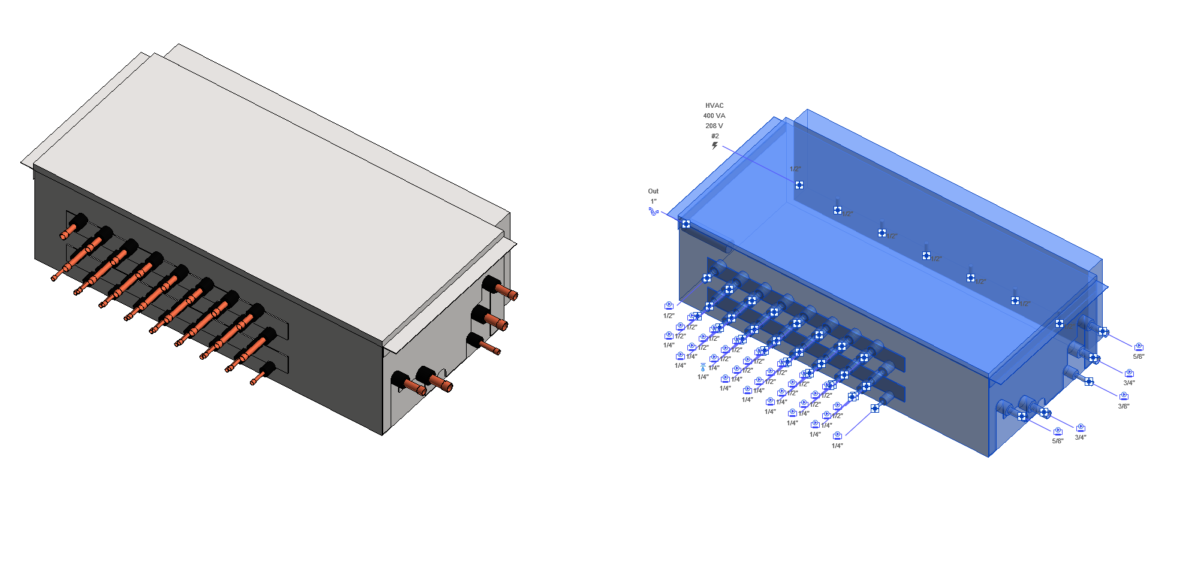 Revit family with many system connectors