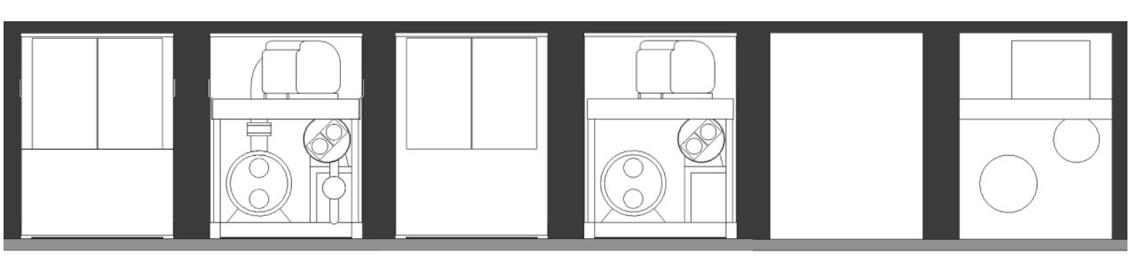 Revit side elevation view in three levels of detail