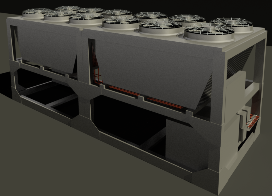 660kW Condenser Revit Family in Raytrace Rendering